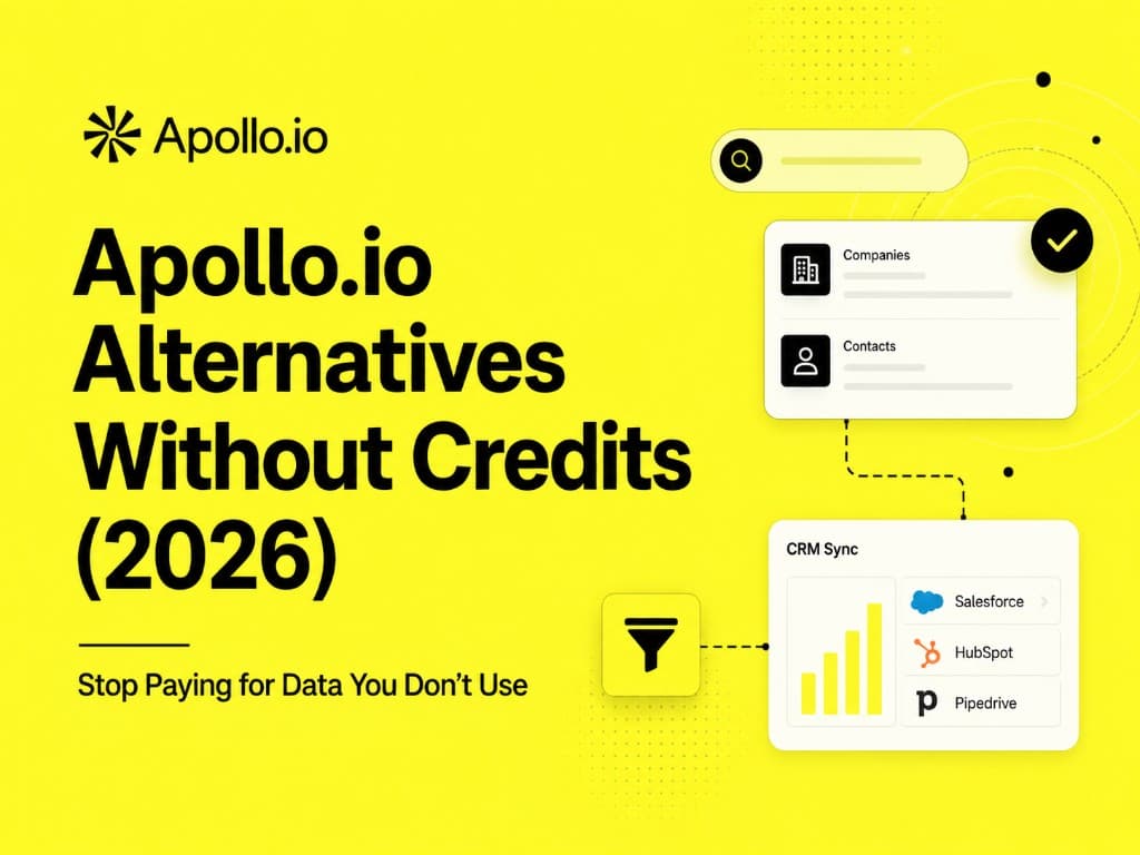 Apollo.io alternatives without credits — stop paying for data you don't use, comparison of flat-rate and signal-based B2B prospecting tools
